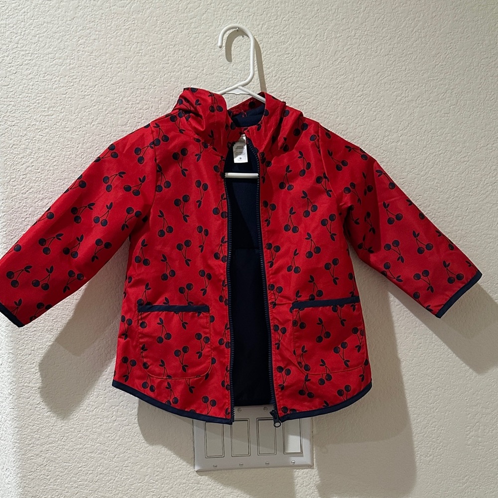Cherry Print Kids Raincoat (EUC)